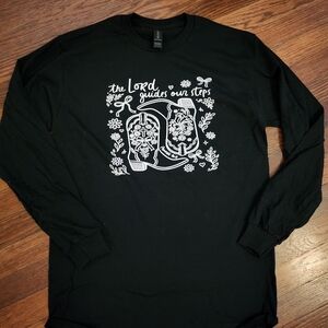 Gildan Black Long Sleeve Tee with Inspirational Graphic